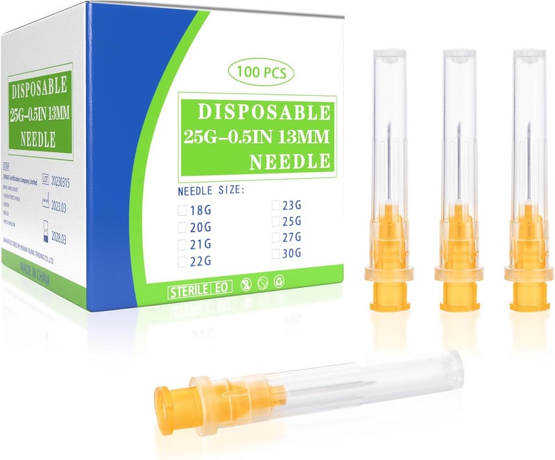 Maydeyy 100 Pack 25Ga 13mm 1/2 in Disposable for Scientific and Industrial Dispensing, Individually Wrapped - Image 1